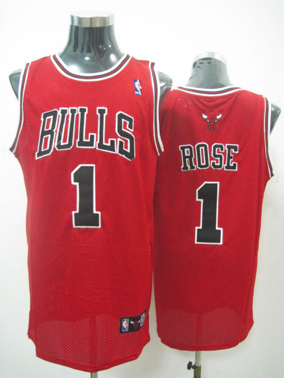 NBA Chicago Bulls 1 Derrick Rose Authentic Red Jersey